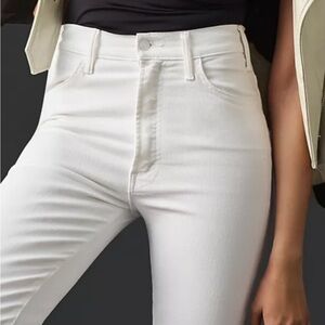 Mother white jeans, Hustler ankle Fray jeans.
